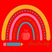 Teacher Life Inspire Rainbow Cute Gift Santa Hat thumb 1