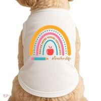 Teacher Life Inspire Rainbow Cute Gift Doggie Tank thumb 0