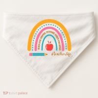 Teacher Life Inspire Rainbow Cute Gift USA-Made Doggie Bandana thumb 0