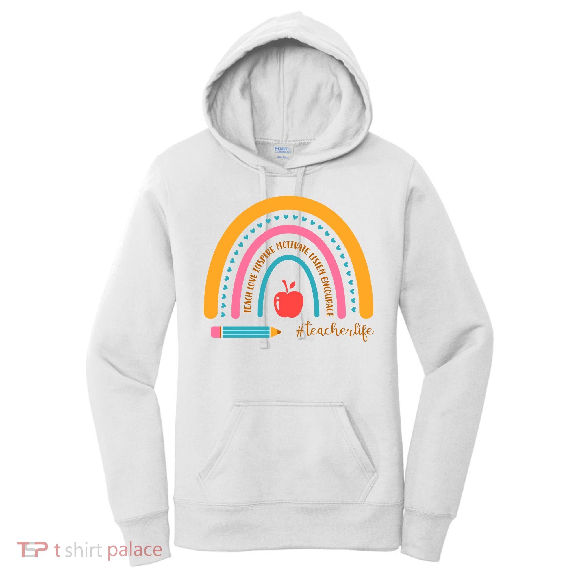 Teacher Life Inspire Rainbow Cute Gift Women's Hoodie