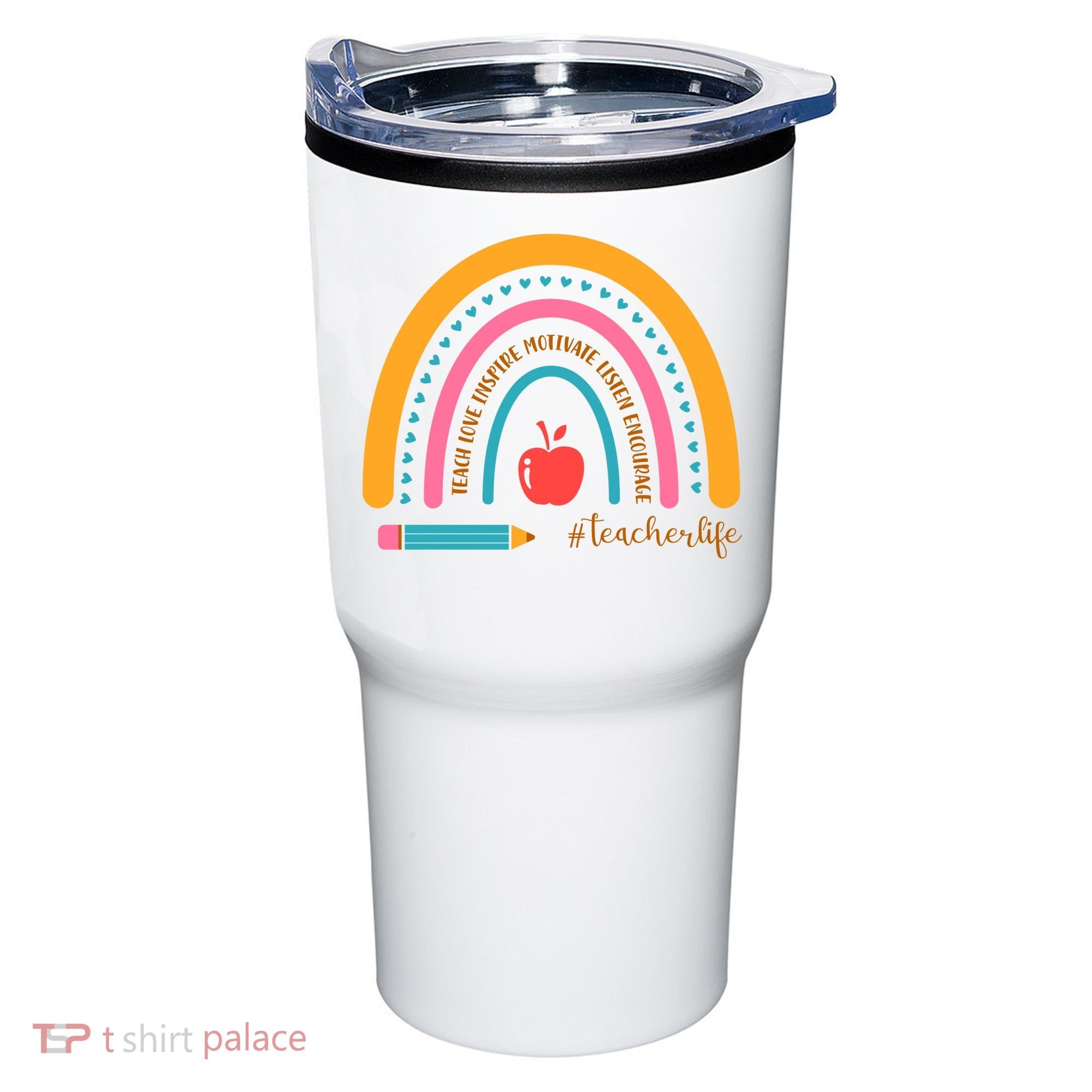 Teacher Life Inspire Rainbow Cute Gift Tumbler