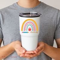 Teacher Life Inspire Rainbow Cute Gift Tumbler thumb 2