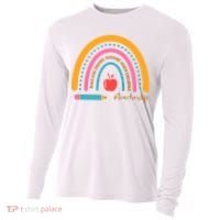 Teacher Life Inspire Rainbow Cute Gift Cooling Performance Long Sleeve Crew thumb 0