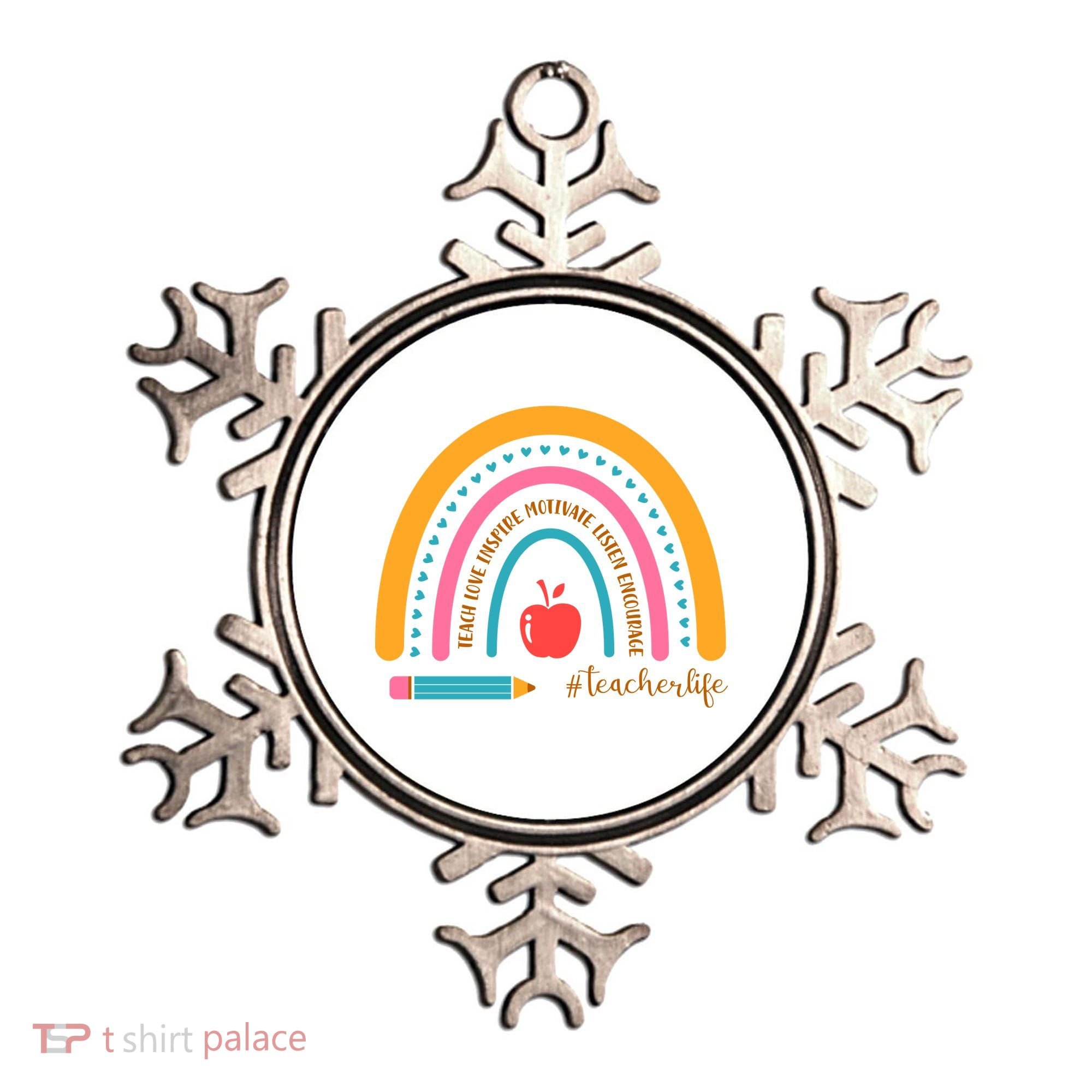 Teacher Life Inspire Rainbow Cute Gift Ornament