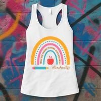 Teacher Life Inspire Rainbow Cute Gift Women's Tank Top thumb 3