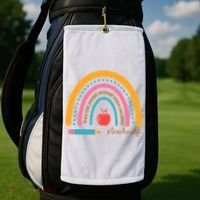 Teacher Life Inspire Rainbow Cute Gift Golf Towel thumb 2