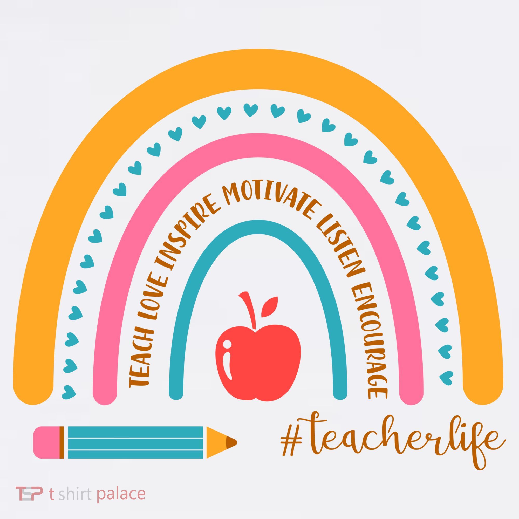 Teacher Life Inspire Rainbow Cute Gift Visor