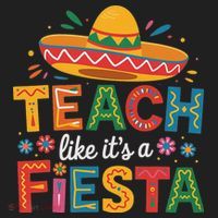 Teach Like Its A Fiesta Teachers Sombrero Cinco De Mayo Golf Towel thumb 3