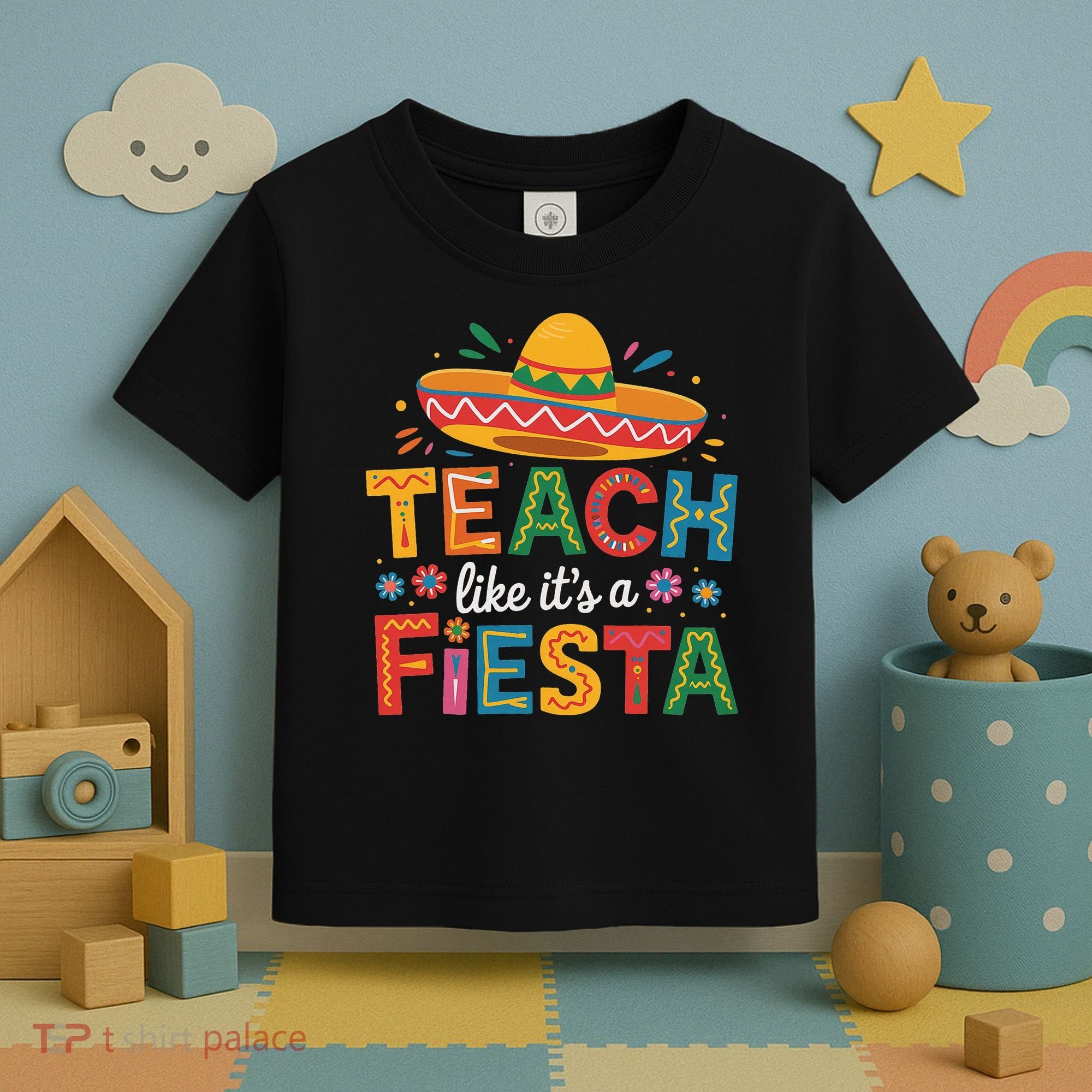 Teach Like Its A Fiesta Teachers Sombrero Cinco De Mayo Toddler T-Shirt