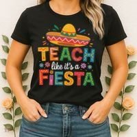 Teach Like Its A Fiesta Teachers Sombrero Cinco De Mayo Women's T-Shirt thumb 2