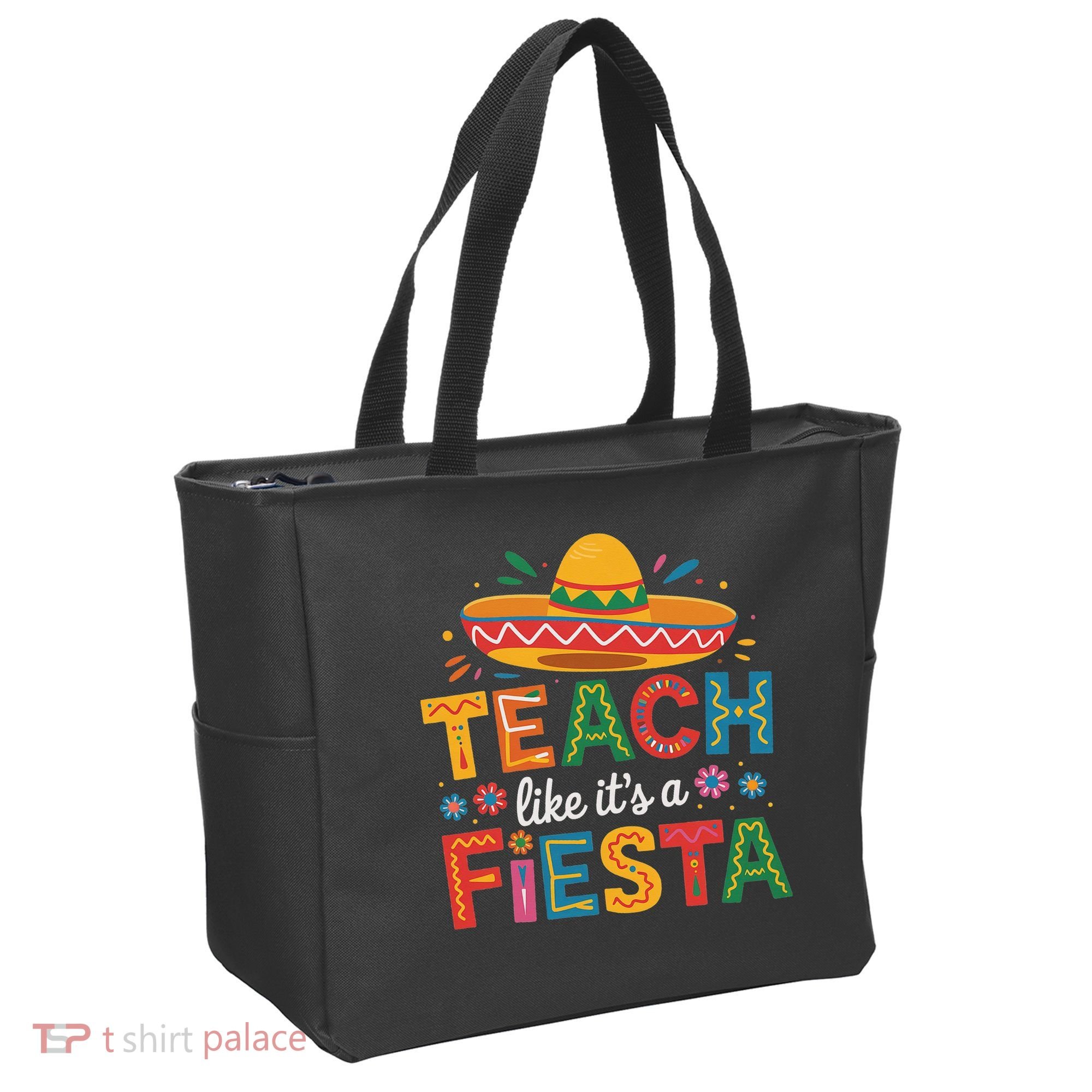 Teach Like Its A Fiesta Teachers Sombrero Cinco De Mayo Tote Bag