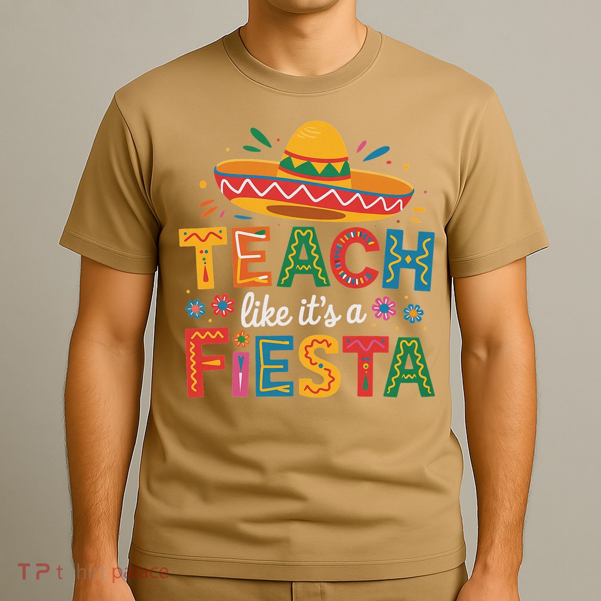 Teach Like Its A Fiesta Teachers Sombrero Cinco De Mayo T-Shirt