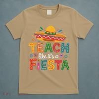 Teach Like Its A Fiesta Teachers Sombrero Cinco De Mayo T-Shirt thumb 5