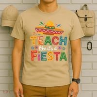 Teach Like Its A Fiesta Teachers Sombrero Cinco De Mayo T-Shirt thumb 6