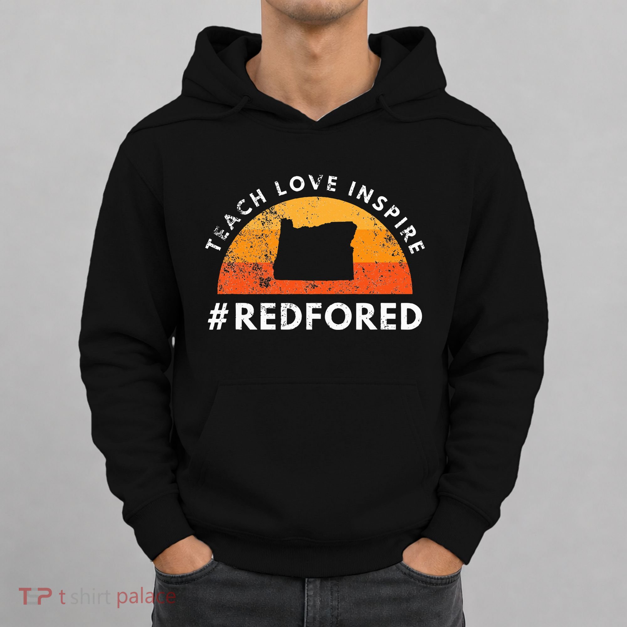 Teach Love Inspire Red For Ed Oregon Teacher Hoodie