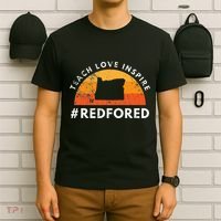 Teach Love Inspire Red For Ed Oregon Teacher T-Shirt thumb 6