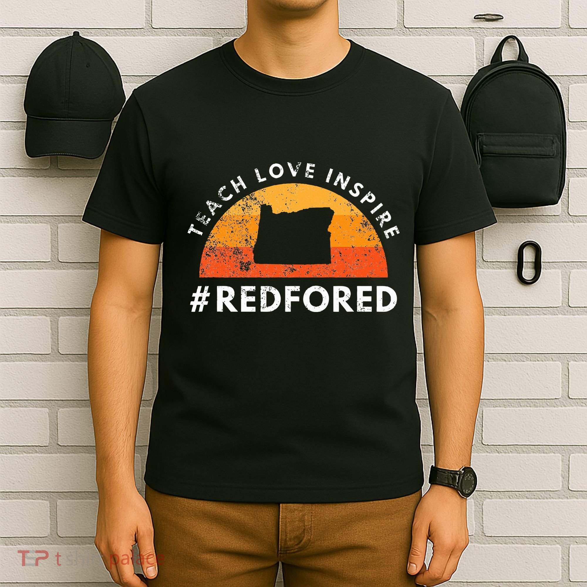 Teach Love Inspire Red For Ed Oregon Teacher T-Shirt