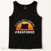 Teach Love Inspire Red For Ed Oregon Teacher Tank Top thumb 2