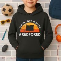 Teach Love Inspire Red For Ed Oregon Teacher Kids Hoodie thumb 2