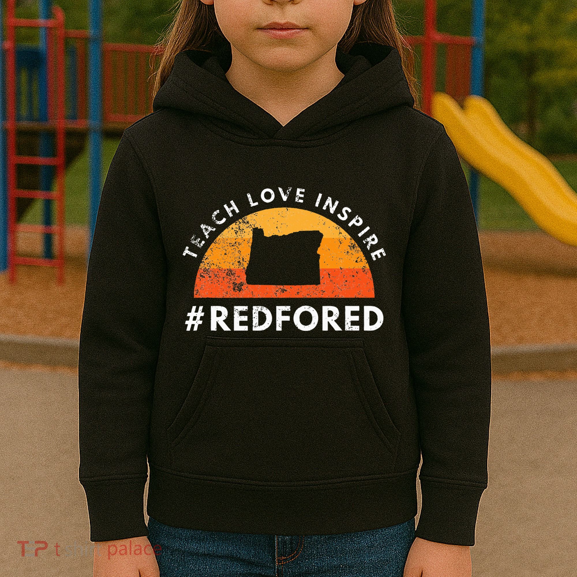Teach Love Inspire Red For Ed Oregon Teacher Kids Hoodie