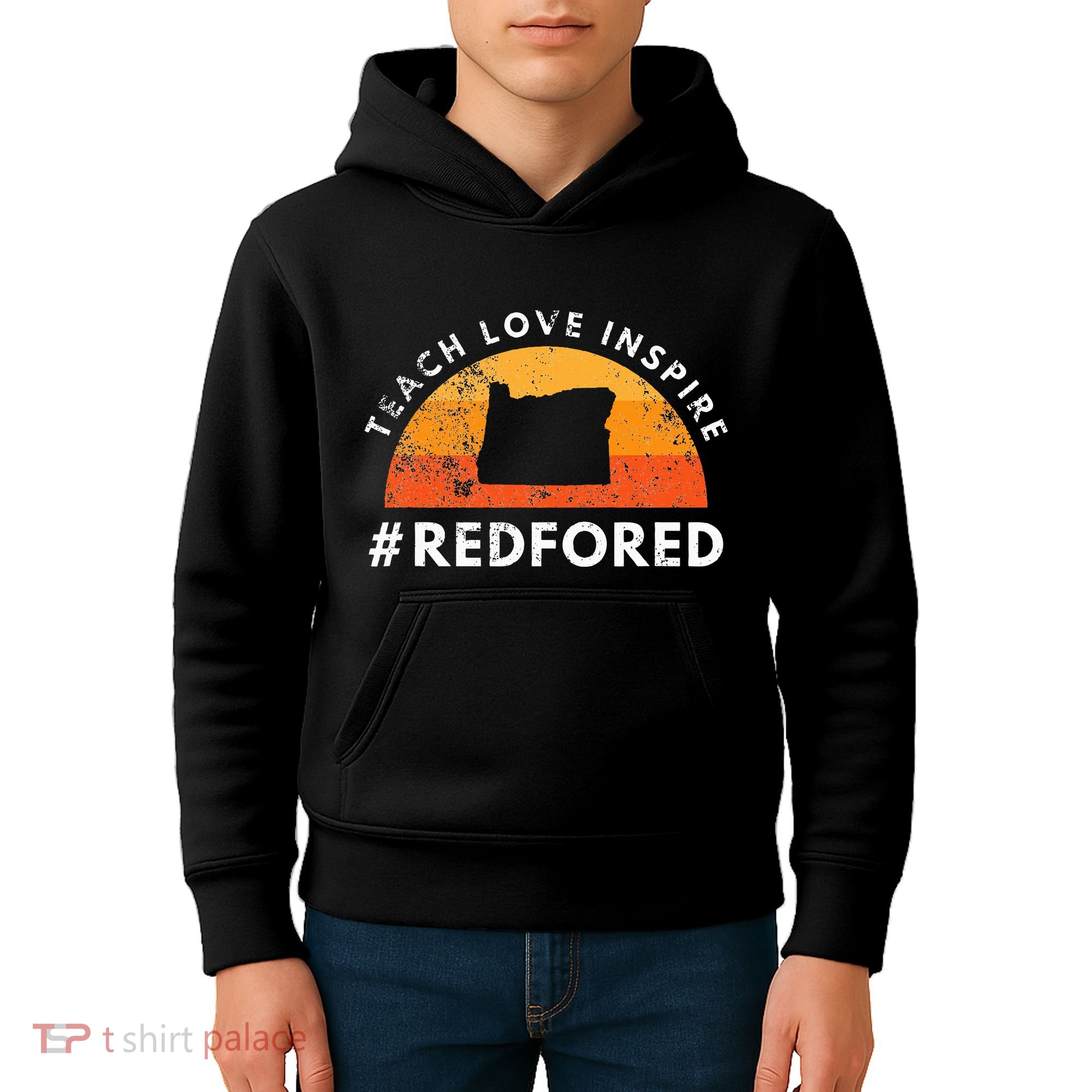 Teach Love Inspire Red For Ed Oregon Teacher Kids Hoodie