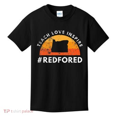Teach Love Inspire Red For Ed Oregon Teacher Kids T-Shirt