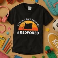 Teach Love Inspire Red For Ed Oregon Teacher Kids T-Shirt thumb 3