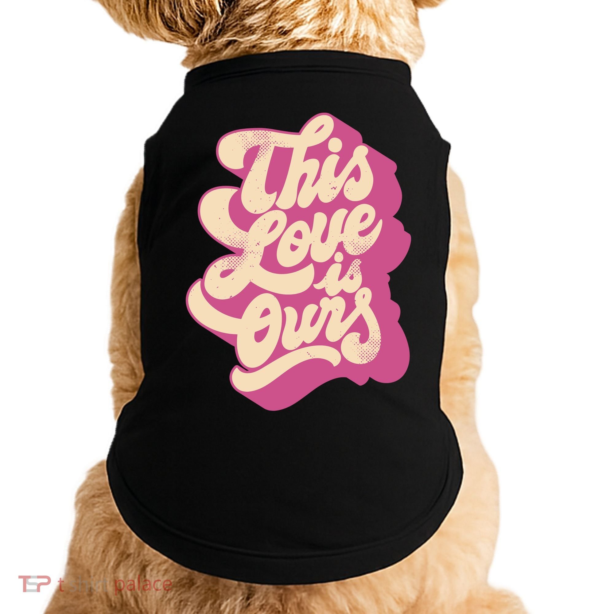 This Love Is Ours Cute Retro Valentines Day Gift Doggie Tank