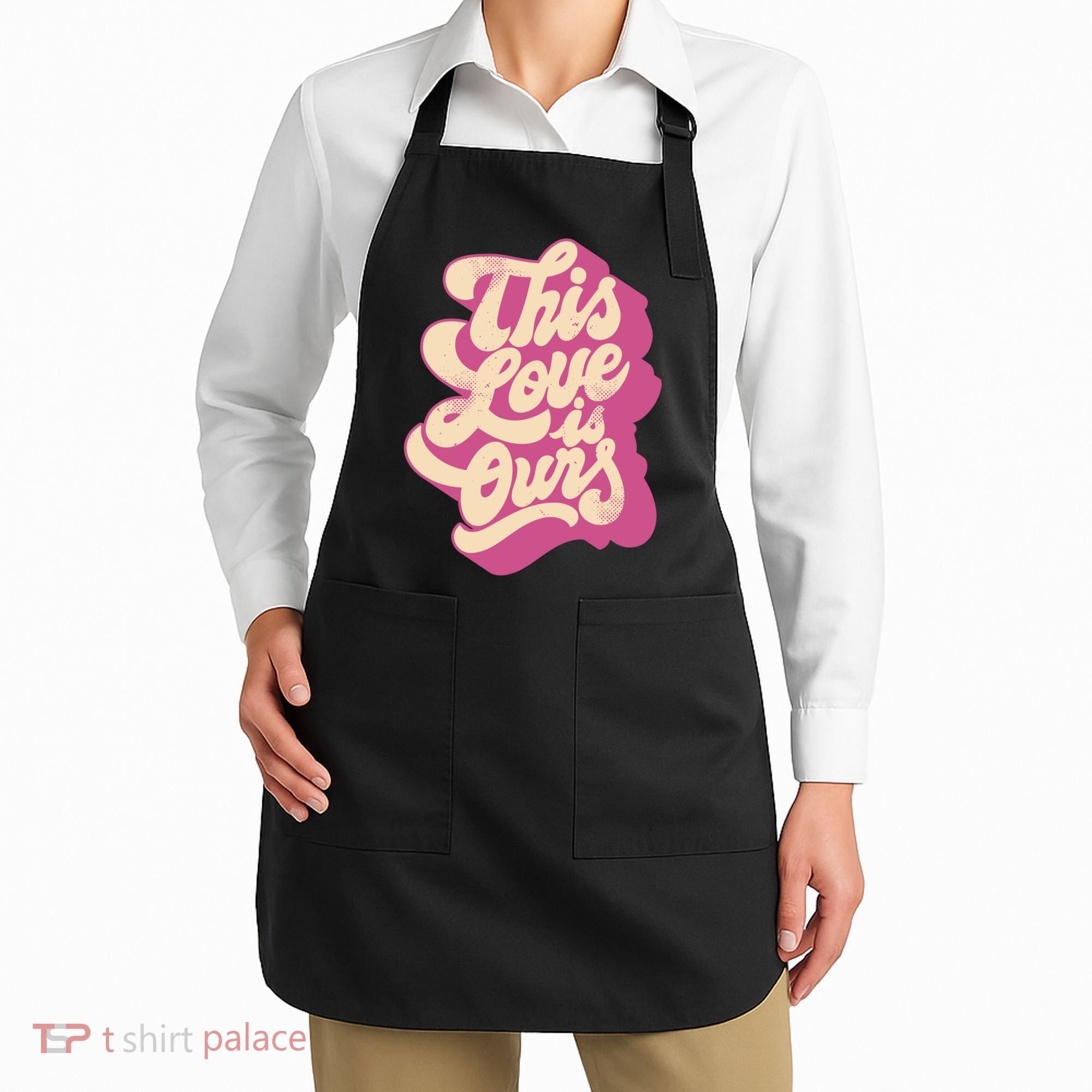 This Love Is Ours Cute Retro Valentines Day Gift Apron