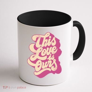 This Love Is Ours Cute Retro Valentines Day Gift Coffee Mug back
