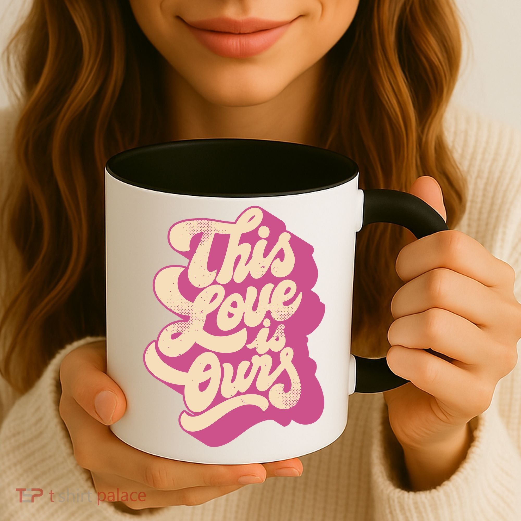 This Love Is Ours Cute Retro Valentines Day Gift Coffee Mug