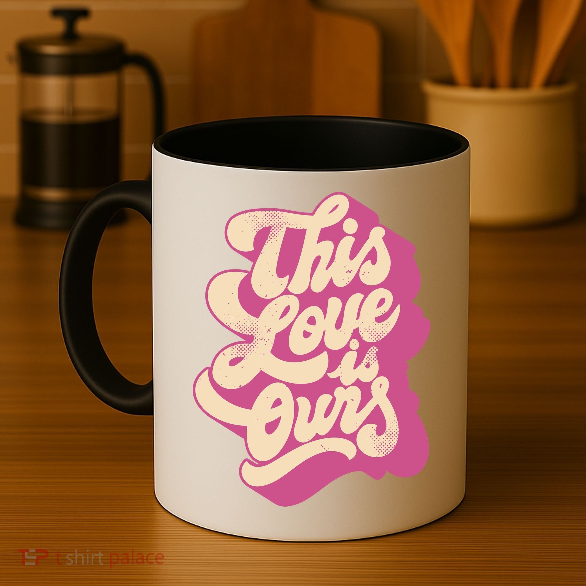 This Love Is Ours Cute Retro Valentines Day Gift Coffee Mug