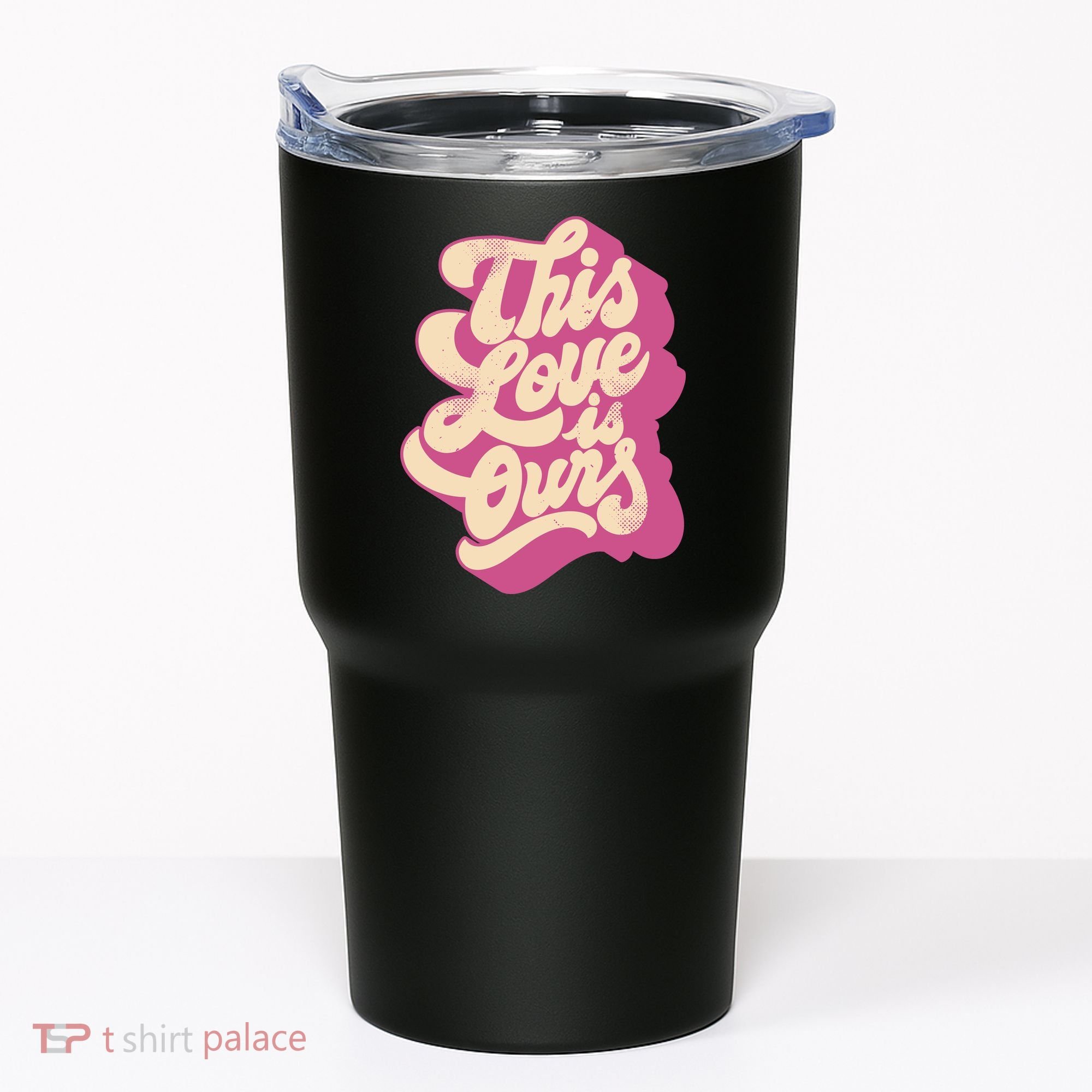 This Love Is Ours Cute Retro Valentines Day Gift Tumbler