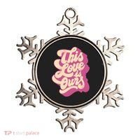 This Love Is Ours Cute Retro Valentines Day Gift Ornament thumb 0