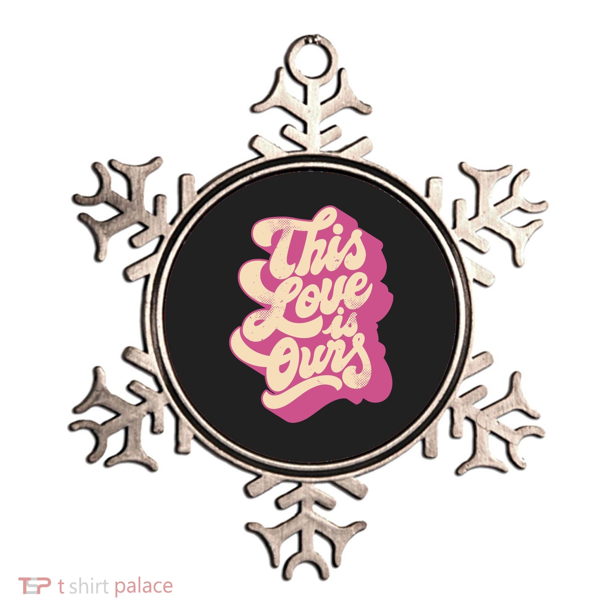 This Love Is Ours Cute Retro Valentines Day Gift Ornament