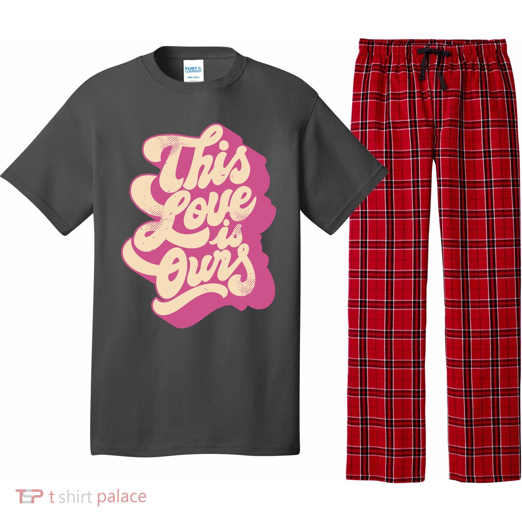 This Love Is Ours Cute Retro Valentines Day Gift Pajama Set