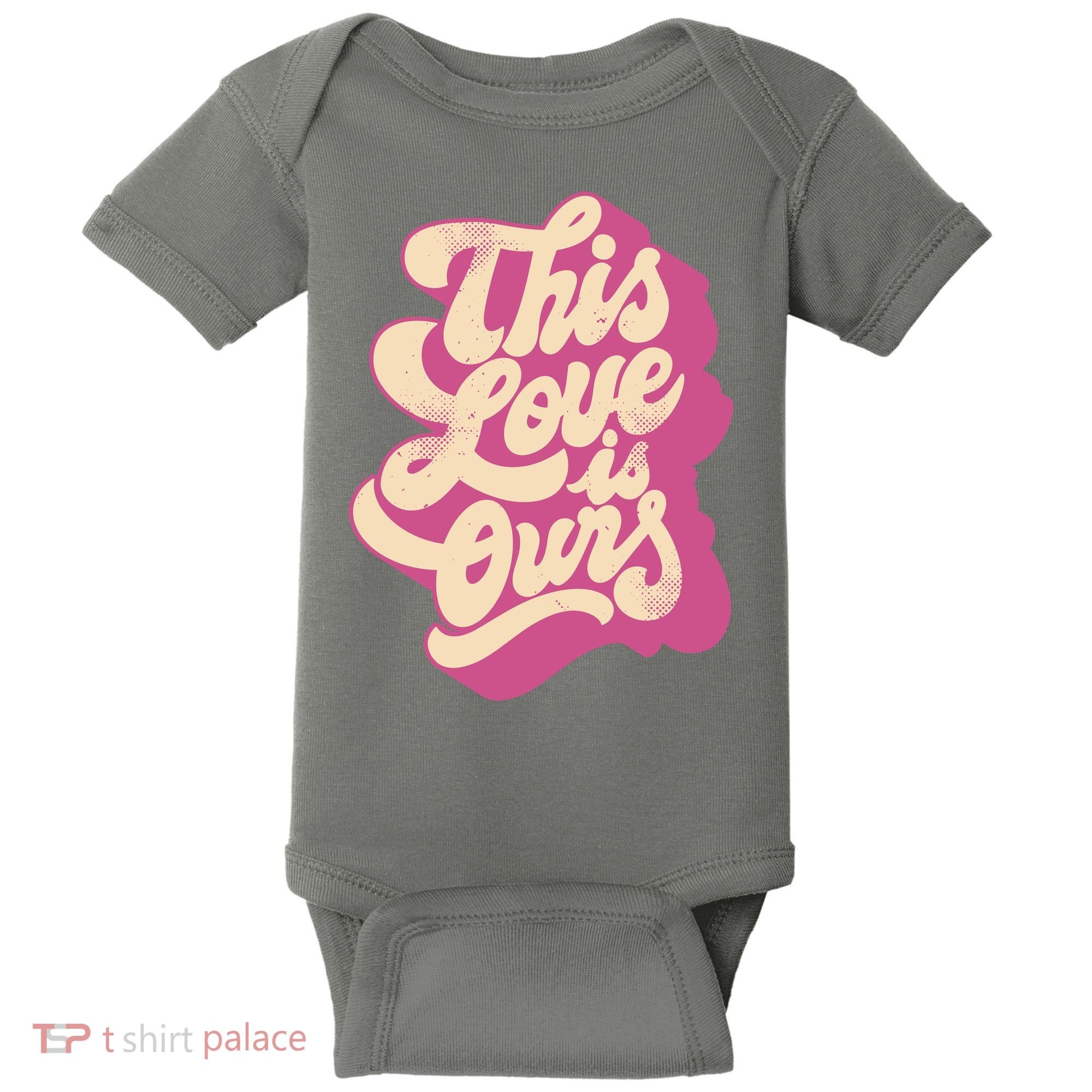 This Love Is Ours Cute Retro Valentines Day Gift Baby Bodysuit