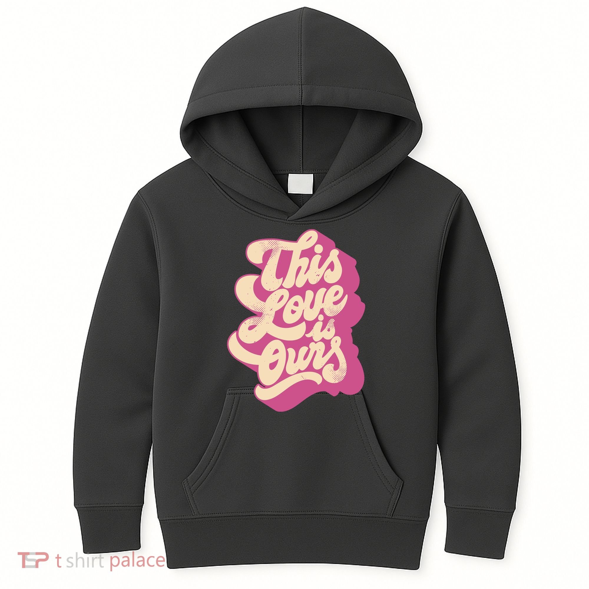 This Love Is Ours Cute Retro Valentines Day Gift Kids Hoodie