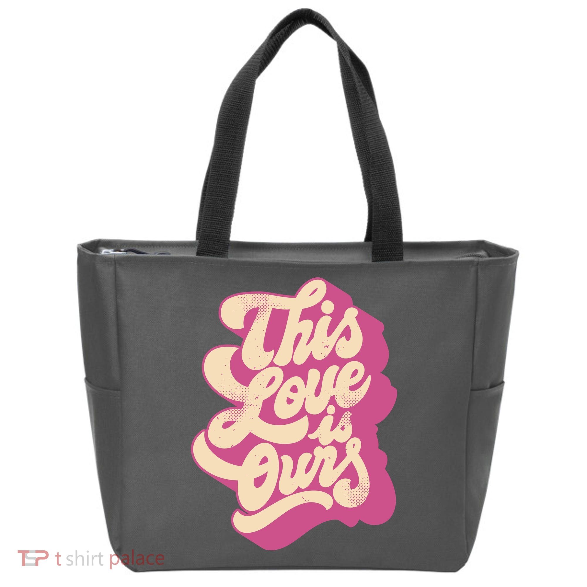 This Love Is Ours Cute Retro Valentines Day Gift Tote Bag