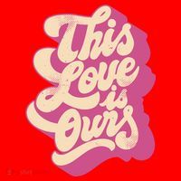 This Love Is Ours Cute Retro Valentines Day Gift Santa Hat thumb 1
