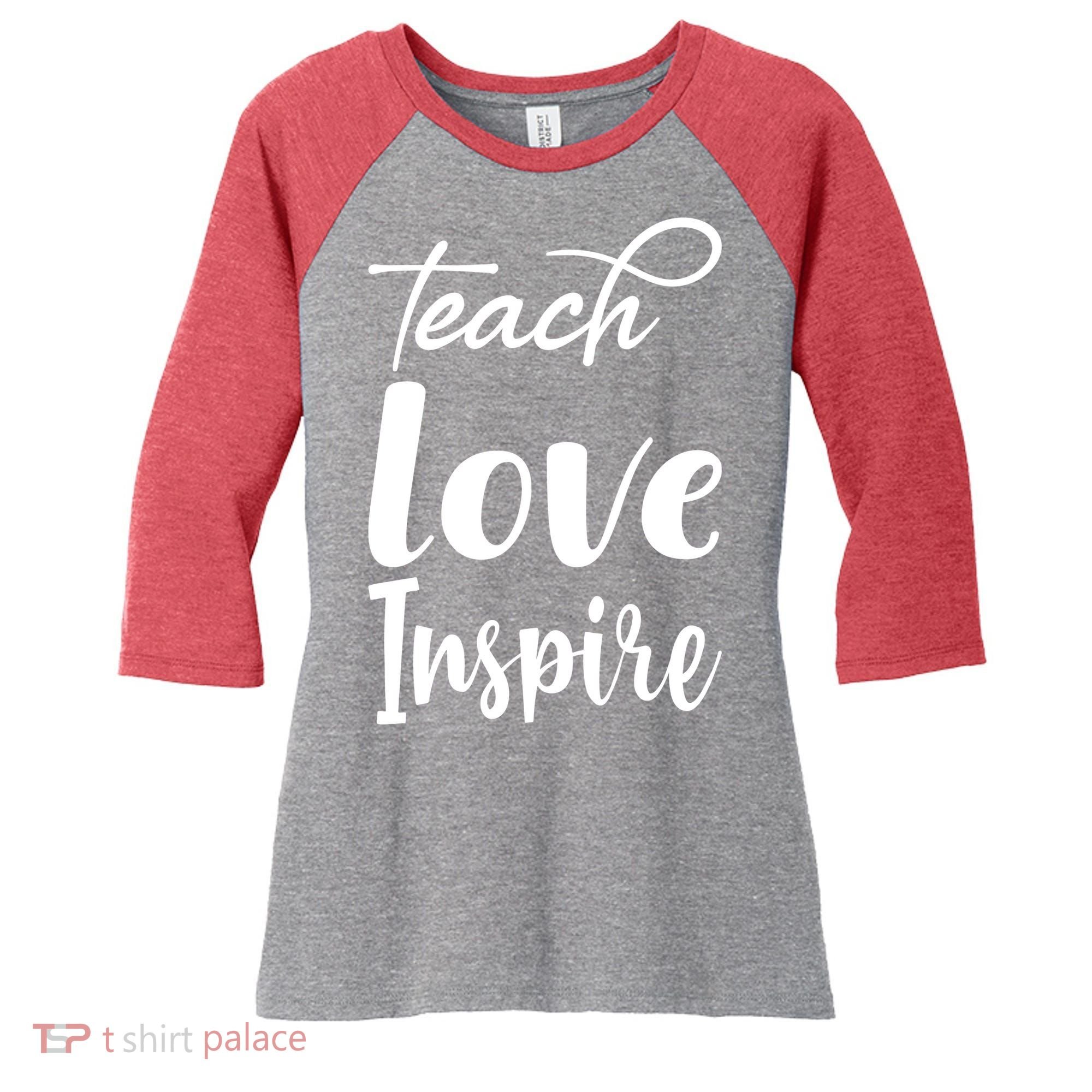 Teach Love Inspire Women's Tri-Blend 3/4-Sleeve Raglan Shirt