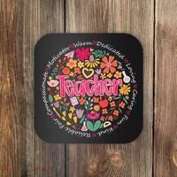 Teach Love Inspire Wildflower Teacher Funny Back To School Coaster thumb 0