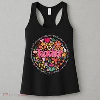 Teach Love Inspire Wildflower Teacher Funny Back To School Women's Tank Top thumb 3