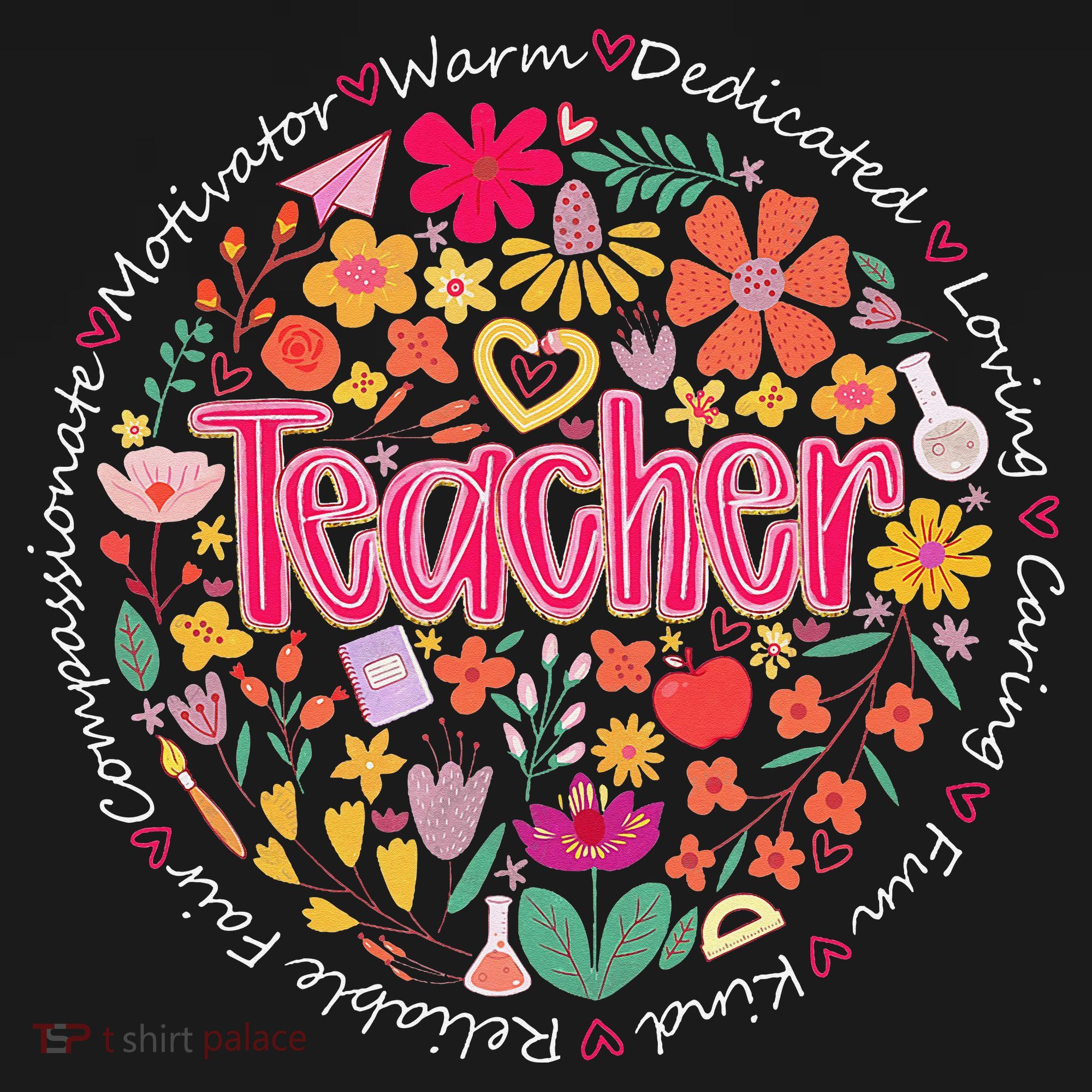 Teach Love Inspire Wildflower Teacher Funny Back To School Women's Tank Top