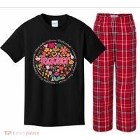 Teach Love Inspire Wildflower Teacher Funny Back To School Kids Plaid Pajama Set thumb 0