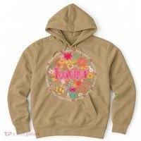 Teach Love Inspire Wildflower Teacher Funny Back To School Hoodie thumb 0