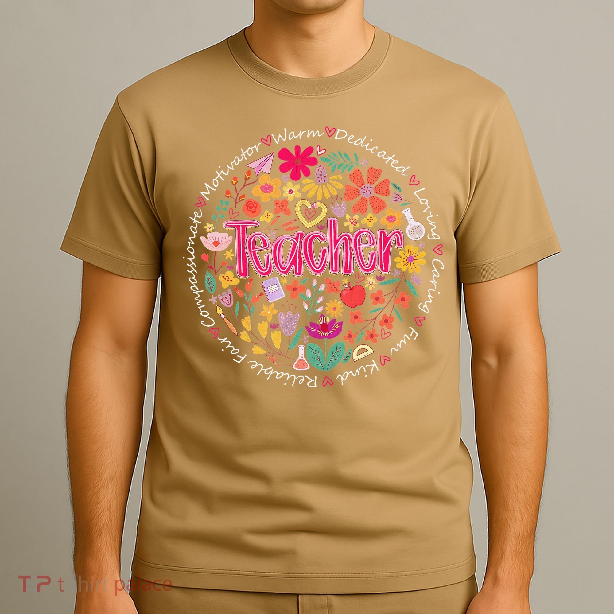 Teach Love Inspire Wildflower Teacher Funny Back To School T-Shirt