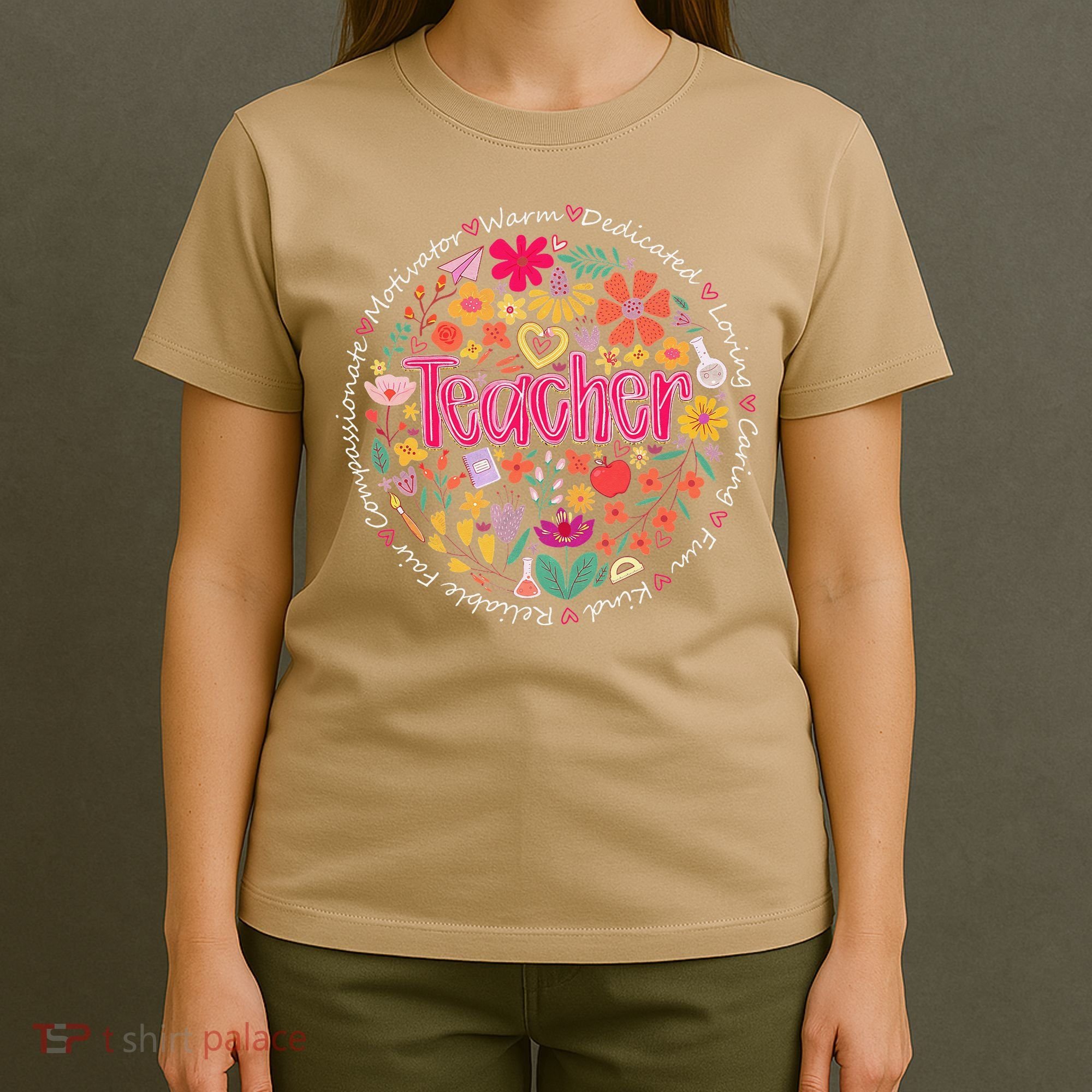 Teach Love Inspire Wildflower Teacher Funny Back To School T-Shirt