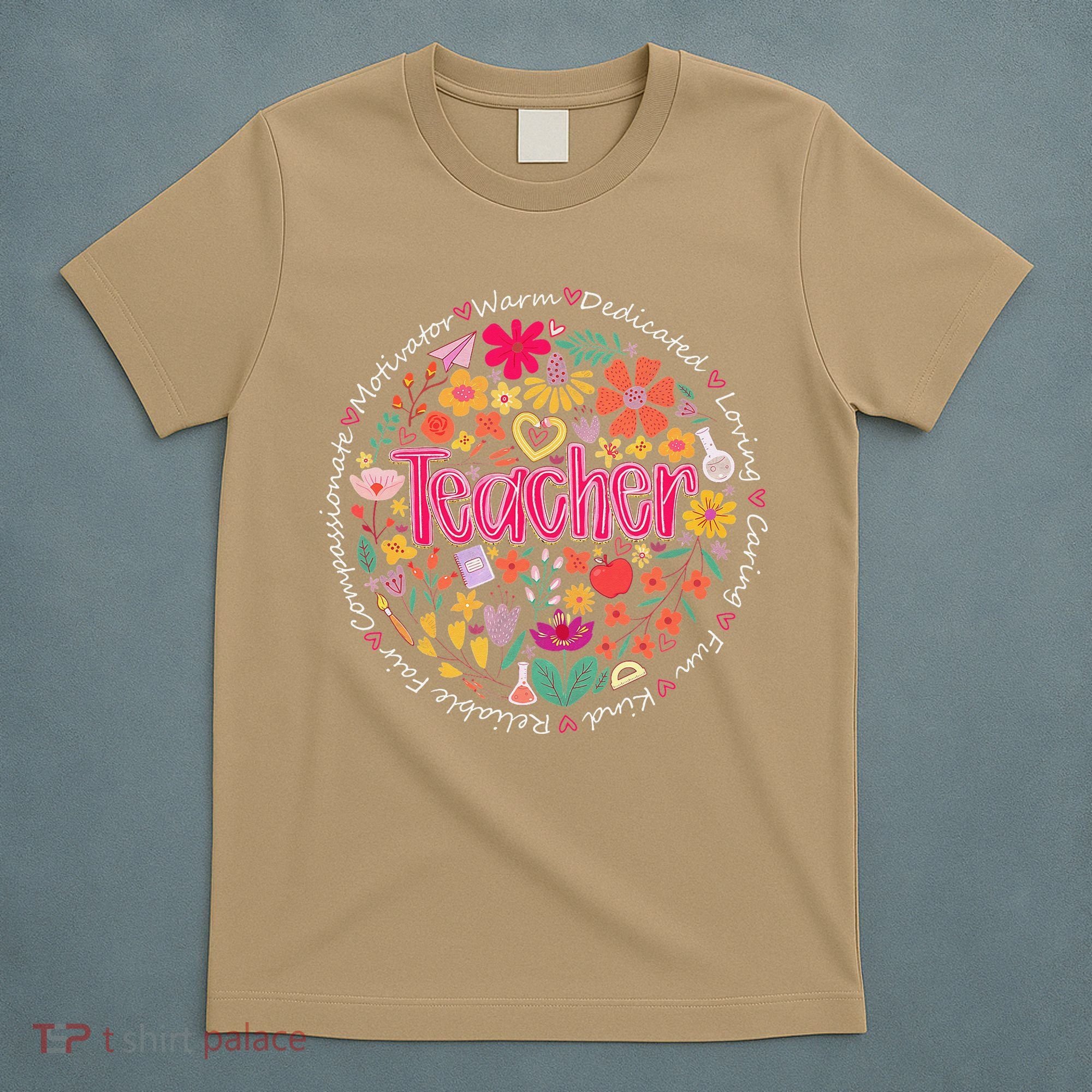 Teach Love Inspire Wildflower Teacher Funny Back To School T-Shirt