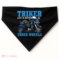 Triker Life Is Better On Three Wheels Motorcycle Trike USA-Made Doggie Bandana thumb 0